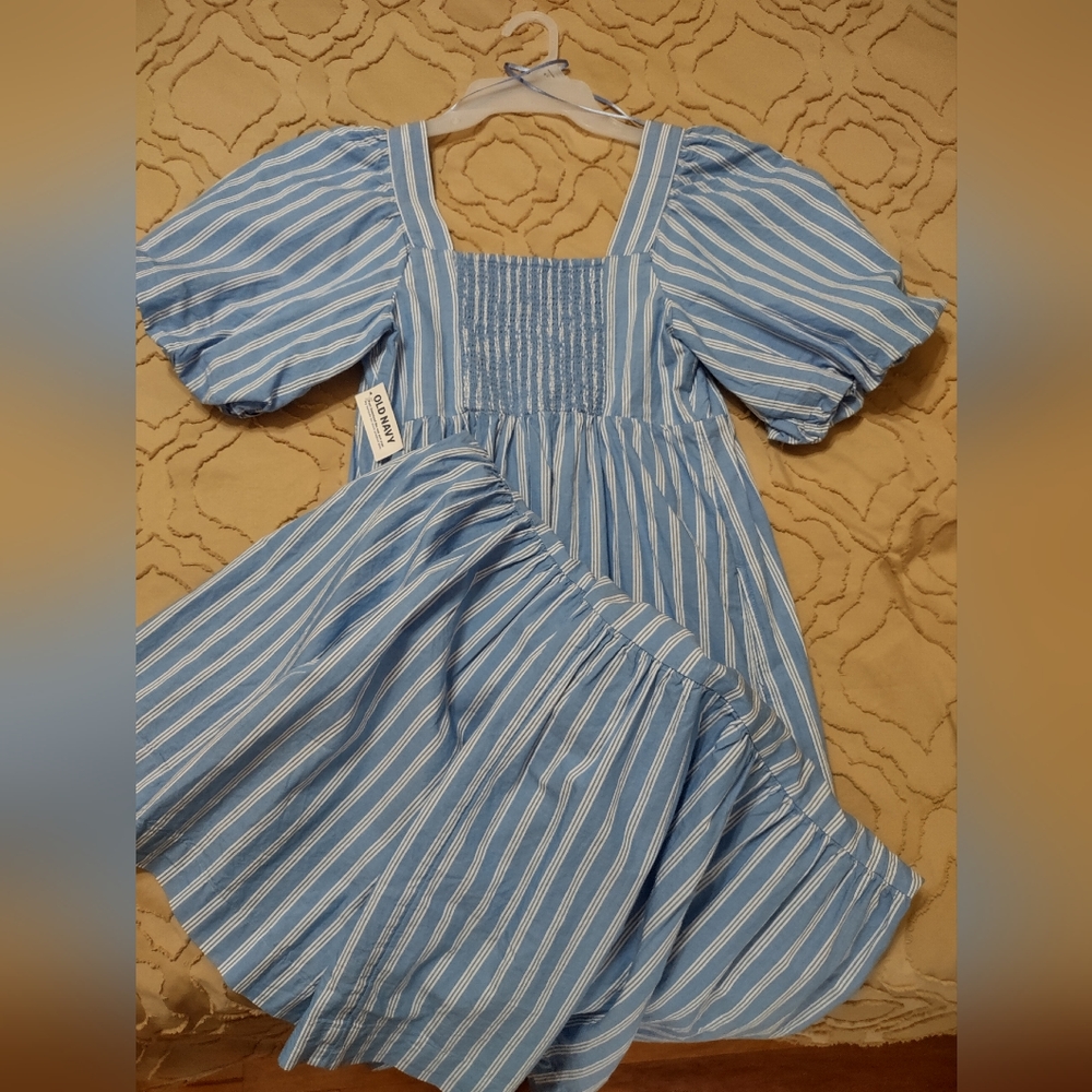 Old Navy cotton blue and white striped maxi XS